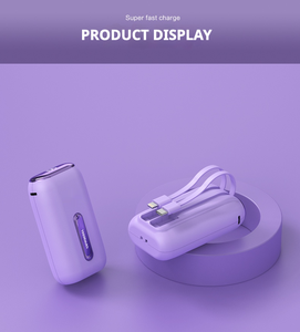 Nouvelle mini batterie externe personnalisée avec câble intégré, haute capacité, compacte et portable, chargeur portable - Product Image 4