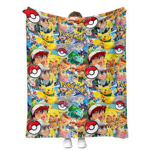 Tốt Nhất Bán Dễ Thương Pokemined Bé Trẻ Em Phim Hoạt Hình Phim Hoạt Hình Ném Chăn Tùy Chỉnh Mềm Nhẹ Ấm Cúng Lông Cừu Flannel Chăn - Product Image 2