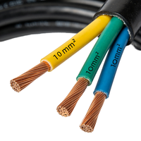 Câble électrique industriel 3 conducteurs 10 mm en cuivre sans oxygène isolé PVC, étanche IP67, pour applications marines, ferroviaires, aériennes et informatiques