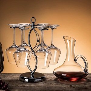 Support à verres à vin de style européen en fil de fer rond suspendu 35,5 cm, porte-gobelets de luxe rétro pour fête - Product Image 3
