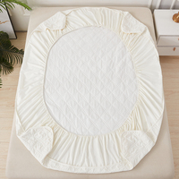 Protège-matelas matelassé imperméable en coton-poly, respirant, doux, couleur unie, avec emballage, en stock – Vente en gros SUPER