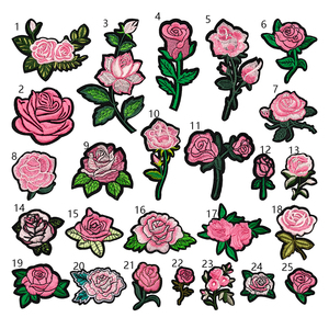 แพทช์รูปดอกกุหลาบสีชมพูหวานโรแมนติก ปักลายดอกกุหลาบสีชมพู พร้อมความหมายแห่งความรักโรแมนติก - Product Image 2