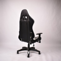 Chaise de jeu en cuir noir et blanc avec accoudoirs carrés 2D, dossier ergonomique, chaise d'ordinateur pour adultes