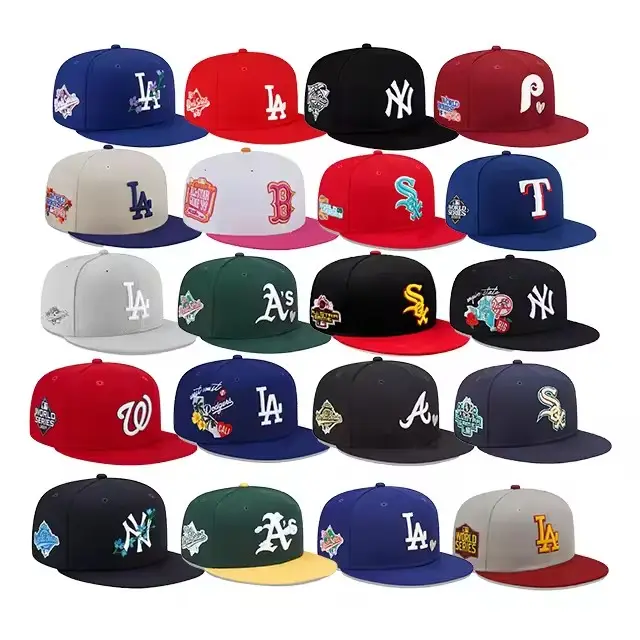 โลโก้ที่กําหนดเองหมวกสําหรับชายเย็บปักถักร้อยOriginal De Beisbol 6 แผงกีฬาSnapback Gorras Al Por Mayorหมวกติดตั้งเบสบอลหมวก