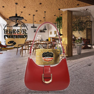 Sac à main bandoulière demi-lune en cuir de vachette véritable pour femme, style vintage anglais, motif bonbon, portable, idéal pour l'été, vente en gros - Product Image 3