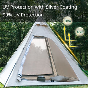 Tente pyramidale <span class=keywords><strong>indienne</strong></span> pour 2 personnes, tente en tissu Oxford personnalisée, imperméable, résistante au vent, anti-moustiques, respirante, légère - Product Image 1