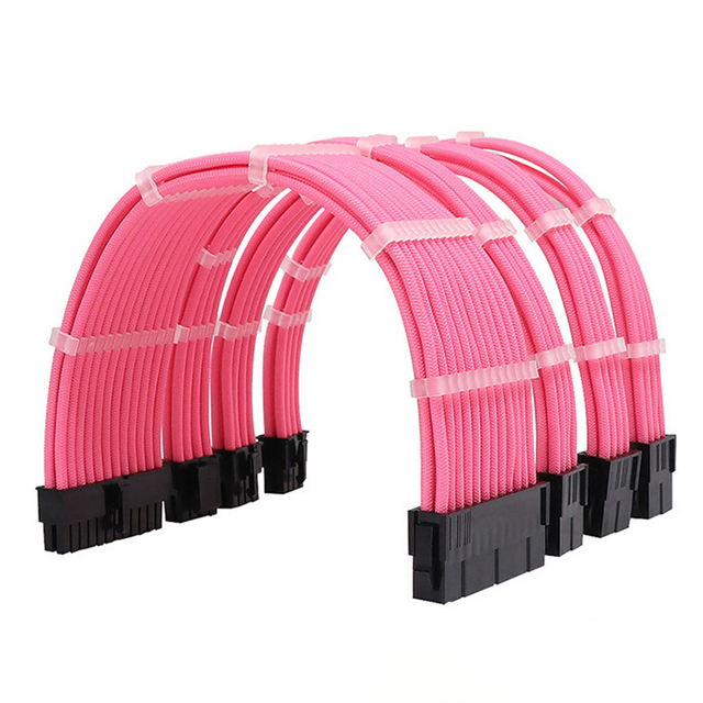 atx chassis power extension cable Nylon Braided mesh Arc cable 4-piece set of 18AWG tinned copper cable