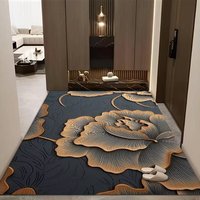 Crystal Velvet Large Floral Area Rug Printed Carpet Floor Mat for Living Room Bedroom Entryway Home Decor Wholesale Supplier B2B