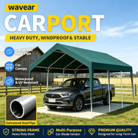 Abri de voiture portable en tissu Oxford imperméable avec structure en acier galvanisé pour le stockage de voitures et de bateaux, faible MOQ, OEM