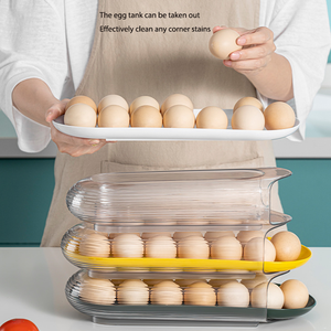 新着卵オーガナイザー収納プラスチック卵収納ラック冷蔵庫用大容量卵収納容器 - Product Image 4