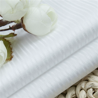 Tissu Jacquard 100% Coton Peigné Tissé 100s/2 Haute Densité Respirant Léger Finition à l'Ammoniaque Liquide Facile d'Entretien Blanc pour
