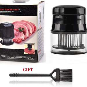 Ablandador de hoja de aguja ultra afilada de acero inoxidable 56 para ablandar bistec con cepillo de limpieza - Product Image 1