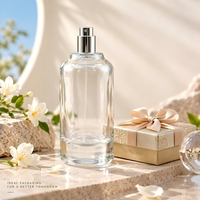 Bouteille de parfum transparente 30ml 50ml 100ml avec boîte, sérigraphie/estampage à chaud, emballage cosmétique, vente en gros, fournisseur d'usine OEM