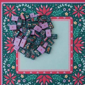 Custom Design 4 Players <b>Entertainment</b> Game Green American Acrylic Mah Jongg Nutcracker Mahjong Tiles Set - Product Image 5