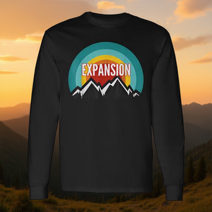 T-shirt vintage rétro à manches longues avec motif coucher de soleil, personnalisable pour articles promotionnels - Product Image 3