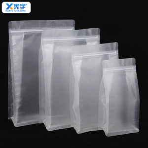 In Stock Eight Side Seal Clear Ziplock Stand up Pouch Moisture Proof Food Packaging Bag for Flour Grains Rice Coarse Cereals - Product Image 5