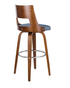 2024 Simple Modern <strong>Bar</strong> Furniture <strong>Cane</strong> Low Back Leather Swivel Wood <strong>Bar</strong> <strong>Stool</strong> 26inch Height Adjustable Footrest Walnut Plywood - Product Image 5
