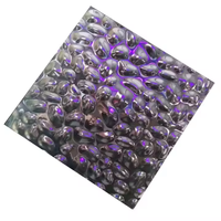 Plaque en acier inoxydable colorée effet miroir, panneau à ondulations d'eau, or rose, noir, décoration murale de fond pour KTV