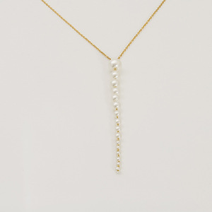 Zogxin Pearl Necklace Long Graduated White Pearls Gold Chain Women's Everyday Wear Jewelry - Product Image 4