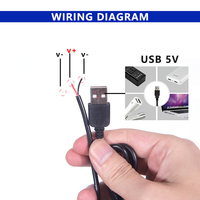 Câble USB 2M 5V pour LED, variateur de couleur tricolore, contrôleur 4 touches 2 canaux, noir et blanc, pour éclairage LED basse tension CCT bicolore