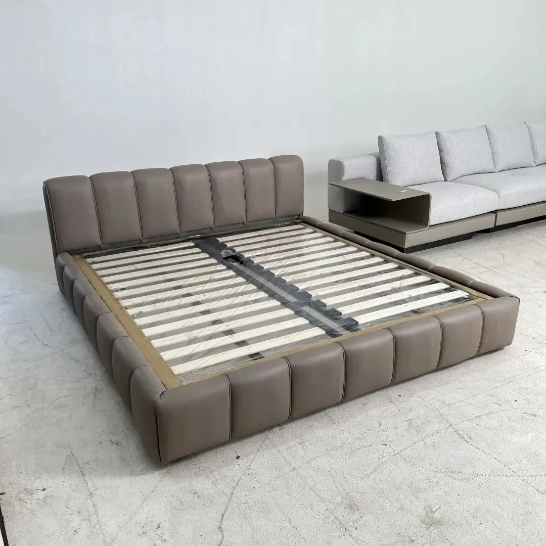 AJJ-BG065 İtalyan minimalist özel high-end mobilya Nordic ana yatak odası çift kişilik yatak