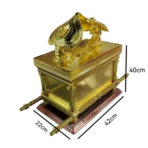 Juego de 4 Estatuas del Arca de la Alianza, Bañadas en Oro, Figuras Decorativas Religiosas Judías para Iglesia - Product Image 3