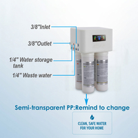 200GPD RO System Purifier Tank 4 Stage Quick Connect Osmose Inverse KDF Mineral Alkaline Water Filter for Home Under Sink