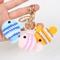 Handgemaakt Ontwerp Schattige Gehaakte Gebreide Sleutelhanger Poppen Dieren Bloem Fruit Speelgoed Sleutelhanger Hanger Gehaakte Sleutelhanger