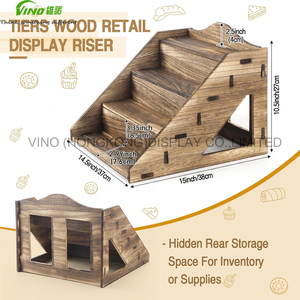 Soportes de exhibición de cupcakes de madera rústica de 4 niveles, exhibición de encimera de supermercado de fiesta de boda para Baby Shower - Product Image 4