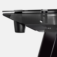 Mesa de billar de vidrio de 8 pies con tapa de comedor, conversión de ping pong, bolas de fieltro, luces para uso en interiores del hogar, diseño moderno de buena calidad