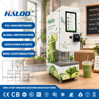 Fabricante de Máquinas Expendedoras Haloo, Máquina Expendedora de Smoothies de Fruta Congelada con Pantalla Táctil, 22000 RPM Automática