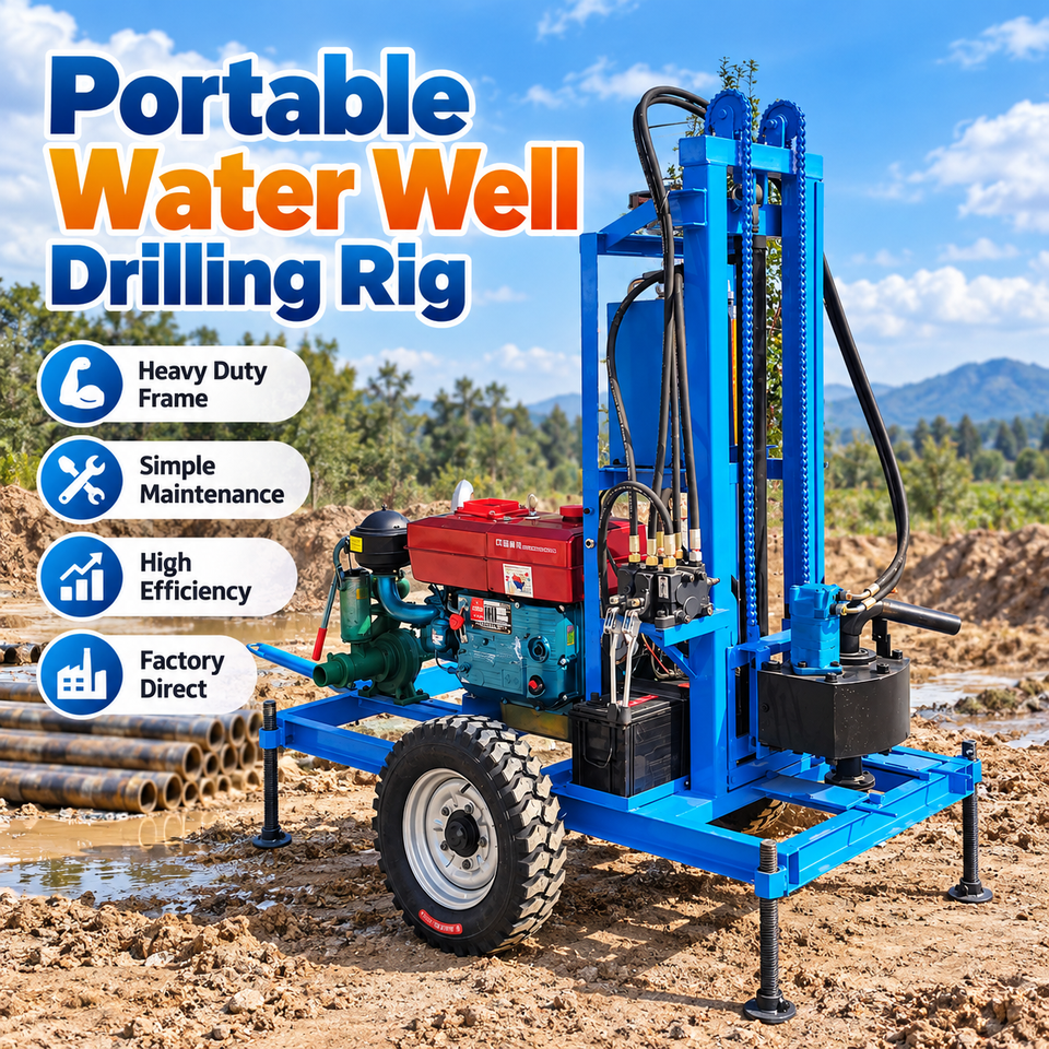 Well Water Model Hot Recommendation Drilling Rig Trailer Mounted 150m 200m Water Well ...