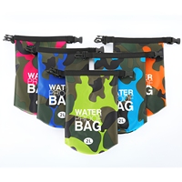 Tas Tahan Air Lipat Portabel 2L 5L 10L 20L 30L untuk Perjalanan Pantai, Arung Jeram, Warna Kamuflase, Penyimpanan Kering, Tas Ransel