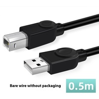 Kabel Data USB2.0 Foil PVC inti tembaga kompatibel dengan kabel Printer komputer mulut persegi dan iPhone