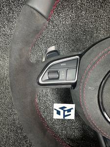 <span class=keywords><strong>Volant</strong></span> en cuir perforé à fond plat de style RS <span class=keywords><strong>SLine</strong></span> personnalisé pour Audi A3 A4 B7 A6 C7 R8 RS3 A7 RS5 RS6 A8 Q5 Q8 - Product Image 2