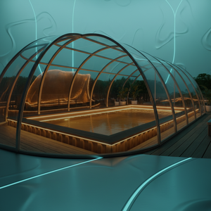 <span class=keywords><strong>Piscine</strong></span> extérieure avec tente pour la protection contre le <span class=keywords><strong>soleil</strong></span> et la pluie dans la cour - Product Image 1