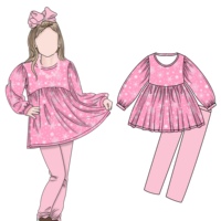 Set piyama anak perempuan, piyama motif kartun, setelan piyama natal hangat, sutera susu organik, untuk anak perempuan