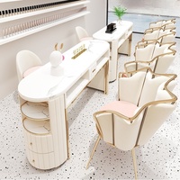 Ensemble de mobilier de salon de manucure tendance à aspiration, poste de manucure simple ou double et canapé, tables à ongles tendance