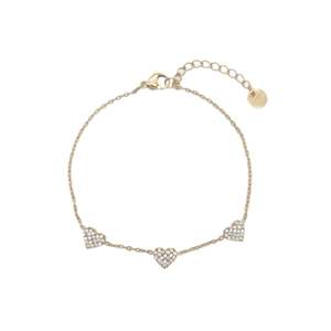 Pulsera de Corazón de Cristal Chapada en Oro, Acero Inoxidable 316L, Joyería Sostenible y Resistente para Mujer - Product Image 1