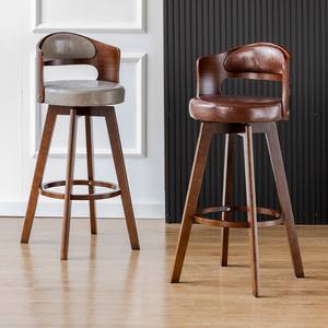 Chaise de <span class=keywords><strong>bar</strong></span> simple moderne <span class=keywords><strong>scandinave</strong></span> en bois massif avec dossier <span class=keywords><strong>tabouret</strong></span> haut rotatif pour restaurant et salon à usage commercial - Product Image 1