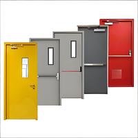 Porte de sécurité isolée coupe-feu en acier moderne OREDY, simple ou double battant, pour centres commerciaux et bâtiments commerciaux