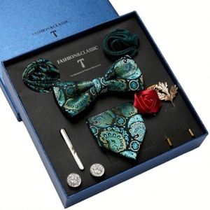 Set de Regalo de Lujo Personalizado para Hombre 2023, 5 Piezas de Alta Calidad: Bufanda, Guantes, Corbata, Caja de Regalo, Cinturón, Papel con Serigrafía - Product Image 6