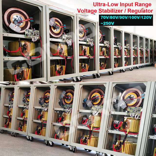 Ultra-Low Voltage Input Servomotor AVR Automatic Voltage Regulator Stabilizer Input 70V/80V/90V/100V/120V~250V Output 220V/110V