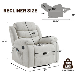 Sofá Reclinable de Cuero y Tela CY Moderno y Ajustable para Cine en Casa VIP, Sillón Reclinable Popular con Altavoz Bluetooth - Product Image 6