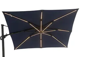 Parasol solaire de parapluie de patio extérieur mené par jardin en aluminium de luxe de haute qualité de prix usine avec des lumières menées