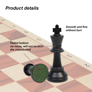 Pezzi degli <span class=keywords><strong>Scacchi</strong></span> Staunton di Alta Qualità, 3,75 Pollici, King Size, in Altri Materiali, Pesanti, <span class=keywords><strong>Bianchi</strong></span> e Neri, Marca LEAP, in Scatola - Product Image 5