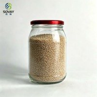 Stoples Kaca Bulat Besar Leher Lebar 850ml, Wadah Kaca Transparan Tahan Lama untuk Penyimpanan Dapur, Pengasinan Buah, Produk Makanan