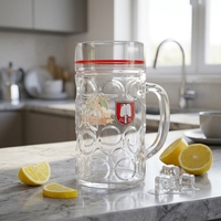 Mug à bière en plastique PS de 500 ml au design classique, avec poignée à sublimation damassée, logo personnalisé, pour fêtes, bars, usage domestique, eau, vin, thé