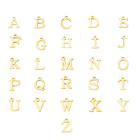 Breloques en acier inoxydable G1883 A-Z, lettres de l'alphabet, initiales, argent/or/or rose, pour la création de bijoux
