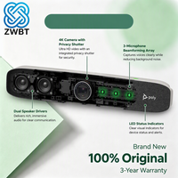 Poly Studio P15 Barre vidéo personnelle 4K UHD Webcam de conférence USB avec NoiseBlockAI, haut-parleur à isolation acoustique, Plug and Play pour Teams et Zoom